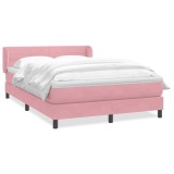 Cumpara ieftin Pat box spring cu saltea, roz, 160x210 cm, catifea