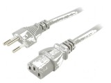 Cablu 3x1mm2 IEC C13 3m gri 10A cu mufă mamă PVC