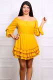 Cumpara ieftin Rochie Eleganta Voal Marisa galbena - 40Marimea, Yves