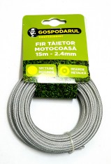 Fir motocoasa, trimmer, insertie metalica, profil rotund, 2.4mmx15m, Gospodarul Profesionist, MC0043.10