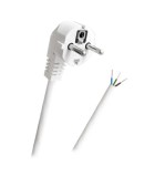 Cablu electric cu stecher Schuko si capat dezizolat 3x1mm 3m alb, Oem