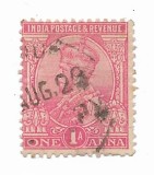 India - Regele George al V-lea, 1865-1936, 1911-1912 - 1 A, obliterat