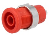 Soclu Banană Roșie 4mm 25A Nichelat