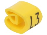 Markere Marcaj PVC Galbenă L3 4-10mm PARTEX PA-20006AV40.L3 -30&divide;60&deg;C prin Orificiu