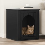 vidaXL Casa pentru pisici Negru 53 x 52 x 62 cm Lemn compozit 8000708