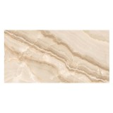 Gresie exterior / interior portelanata Fenda Onyx Beige, 60 x 120 cm, bej, lucioasa, rectificata, imitatie marmura