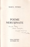 Marta Petreu - Poeme nerusinate (cu autograful si dedicatia autorului)