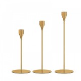 Suport lumanare 3pcs cu picior, auriu
