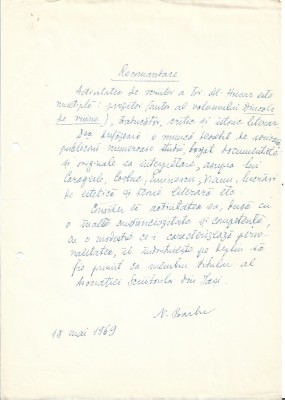 A3580N Nicolae Barbu, act scris și semnat olograf, 1969, Iași foto