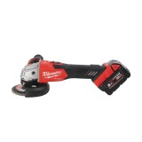 Polizor unghiular 125 mm cu franare si comutator culisant M18 FUELtm Milwaukee M18FSAG125XB-502X, 2 x M18 B5 acumulator, M12-18 FC incarcator, cutie H