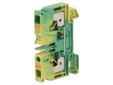Conector &Icirc;mbinare Șine 6mm2 1P 2B Galben-Verde TS35
