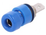 Conector banană 4mm soclu 32A 33VAC 70VDC albastru nichelat