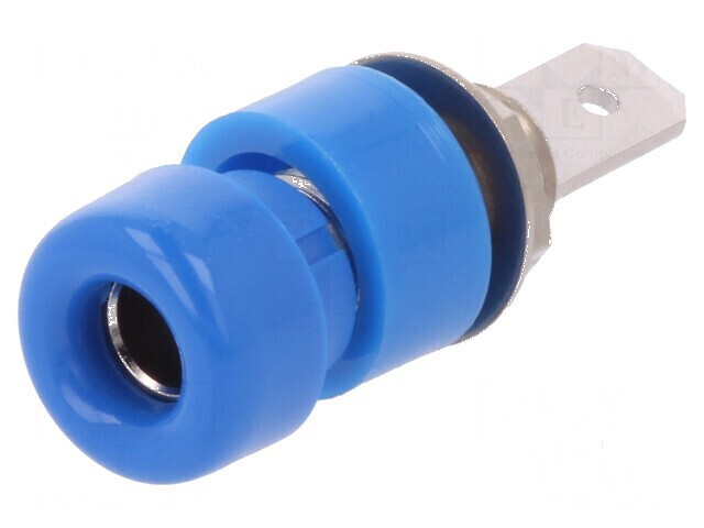 Conector banană 4mm soclu 32A 33VAC 70VDC albastru nichelat