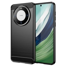 Husa carbon compatibila huawei mate 60, tech antisoc, negru foto