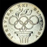 POLONIA 200 ZLOTI 1976 , Ag 625/1000 , 14,5g [2] J.O. XXI - Montreal , XF, Europa, Argint