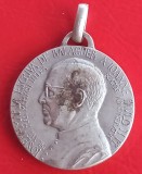 (179) MEDALION DIN ARGINT SFANTUL JOSEMARIA ESCRIVA - PATRONUL DIABETICILOR - FONDATORUL OPUS DEI, TEMATIC RELIGIOS, MAI RAR