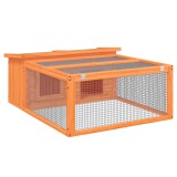Cumpara ieftin Cusca pentru iepuri, maro, 117,5x97x47,5 cm, lemn masiv de pin