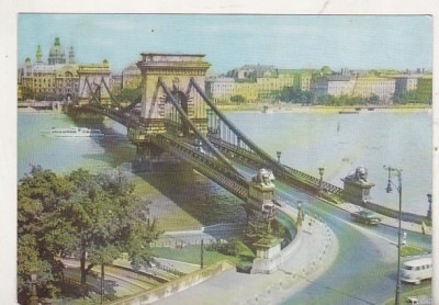bnk cp Poduri - Ungaria - Budapesta - Podul cu lant - necirculata foto