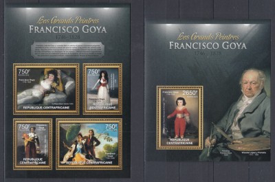 R.Centrafricana - Pictura - FRANCISCO GOYA - BL + KB - MNH - MI. 26 Eur. foto