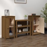 Servante Gossi (2 buc) maro miere, 39x35x80 cm, lemn masiv pin, depozitare living/hol