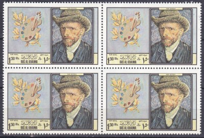 DB1 Ras al Khaima Pictura van Gogh bloc de 4 MNH foto