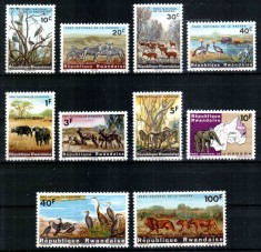Ruanda Rwanda 1965, Mi #104-113 A**, fauna, animale, pasari, MNH, cota 15 &euro;!
