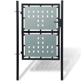 Cumpara ieftin Poarta de gard cu o singura usa neagra 100x200 cm