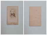 Fotografie de colectie CDV Atelier Hassel, Portret de barbat, Prag, Prague, Praha, Praga, Austro-Ungaria, ca. 1875-80