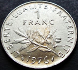 Cumpara ieftin Moneda 1 FRANC - FRANTA, anul 1976 * cod 77 = A.UNC luciu de batere, Europa, Zinc