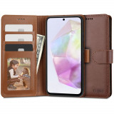Husa Tech-Protect Wallet Wallet pentru Samsung Galaxy A35 5G Maro, Silicon