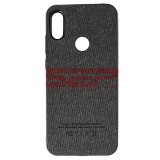Husa Huawei Y6 2019, TPU, Piele Ecologica Denim, Neagra