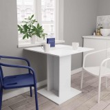 Masă Bucătărie vidaXL Albă 80x80 cm Lemn Prelucrat - Stil Modern, Ușor de Curățat