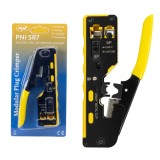 Cleste PNI SR7 pentru taiat, dezizolat cablu si sertizat mufe RJ12, RJ45 CAT5, CAT6, CAT7 CAT8