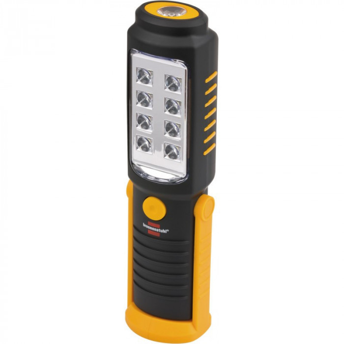 Lanterna de lucru LED Brennenstuhl 8 + 1, 21.5 x 4.5 x 5.5 cm, SMD-LED, 6000 K, pliabila, multifunctionala, baterii incluse