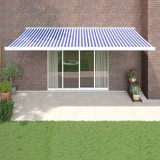 vidaXL Copertină retractabilă albastru/alb, 5x3 m, textil/aluminiu 3154525