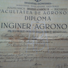 Politehnica Regele Carol II Bucuresti Facultatea Agronomie, Inginer agronom 1941