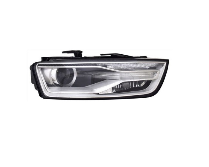 Far Audi Q3 (8u), 01.2015-08.2018, montare fata, dreapta, bi-xenon; cu lumini de zi tip LED; D5S+H8+LED; electric; fara modul LED; fara bec xenon; fa