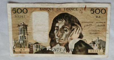 Franța - 500 Francs / franci (1969) foto
