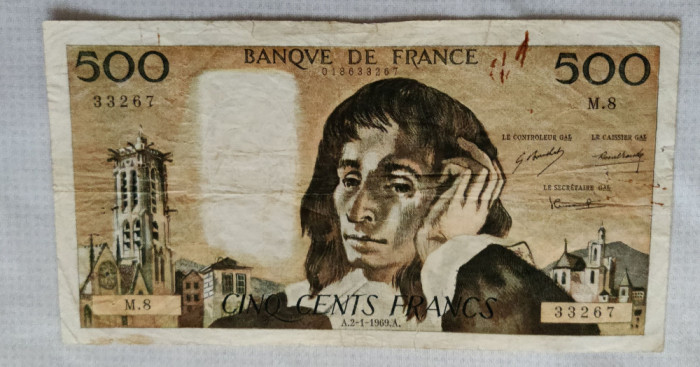 Franța - 500 Francs / franci (1969)