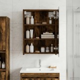 vidaXL Dulap cu oglindă pentru baie Stejar fumuriu 43 x 16 x 62.5 cm 889139