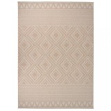 Gossi covor de exterior, dungi maro, 120x170 cm, tesatura plata
