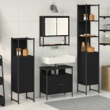 Cumpara ieftin Set de mobilier pentru baie 4 buc. Stejar Negru