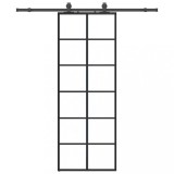 Cumpara ieftin Usa glisanta cu set de feronerie neagra 76x205 cm Sticla ESG