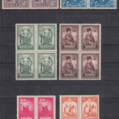 ROMANIA 1929 LP 82 - 10 ANI DE LA UNIREA TRANSILVANIEI SERIA IN BLOC DE 4 MNH