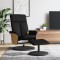 Scaun rabatabil cu taburet, negru, material textil