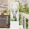 Ghiveci de Grădină cu Panou Decorativ Alb 50 x 140 cm