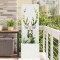 Ghiveci de Grădină cu Panou Decorativ Alb 50 x 140 cm