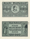 1923 ( 15 VIII ) , 100,000 mark ( Keller 1150m ) - Germania UNC
