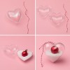 Globuri Crăciun, Set 4 Bucăți, Inimă Transparentă, 8 cm, Plastic, Oem