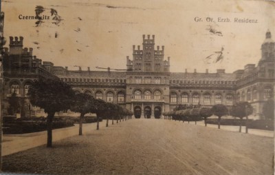 1916 CP antebelica Cernauti Bucovina Czernowitz ref front Resedinta Mittrpolitan foto